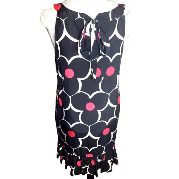 Becky & Max NY Women's 100% Silk Pleated Front Ruffle Bottom Baby Doll Dress 6 - Picture 3 of 6